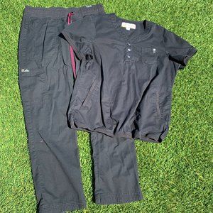 Koi Black Cargo Scrub Set